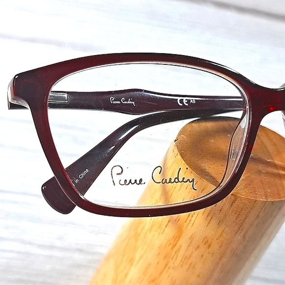 NEW Rx'able PIERRE CARDIN Eyeglass Frame 55-15-135, red/wine, glasses business - Picture 2 of 5